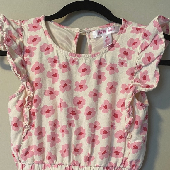 Pink Floral Ruffled jumpsuit 8 - Picture 2 of 4